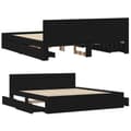 Miniatyrbilde 9 av 11: vidaXL Sengeramme med hodegavl svart 180x200 cm konstruert tre