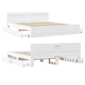 Miniatyrbillede 9 af 11: vidaXL sengeramme med sengegavl 200x200 cm konstrueret træ hvid