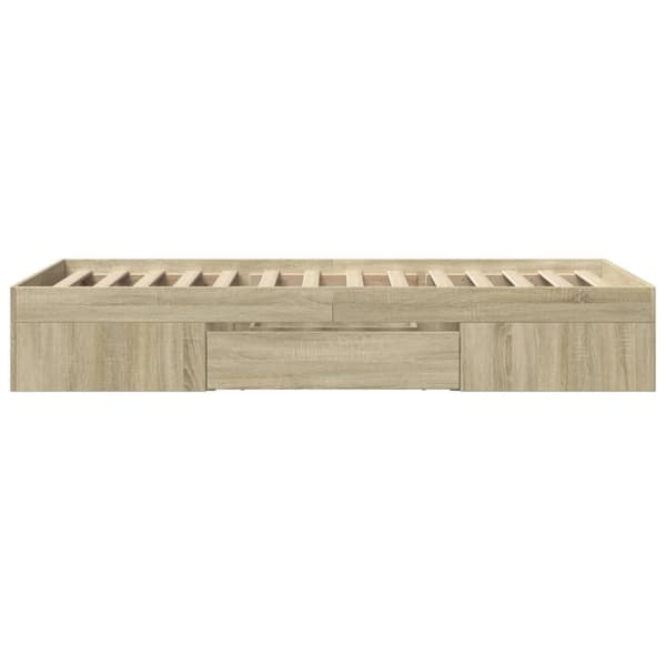 vidaXL Sengeramme uten madrass sonoma eik 100x200 cm konstruert tre