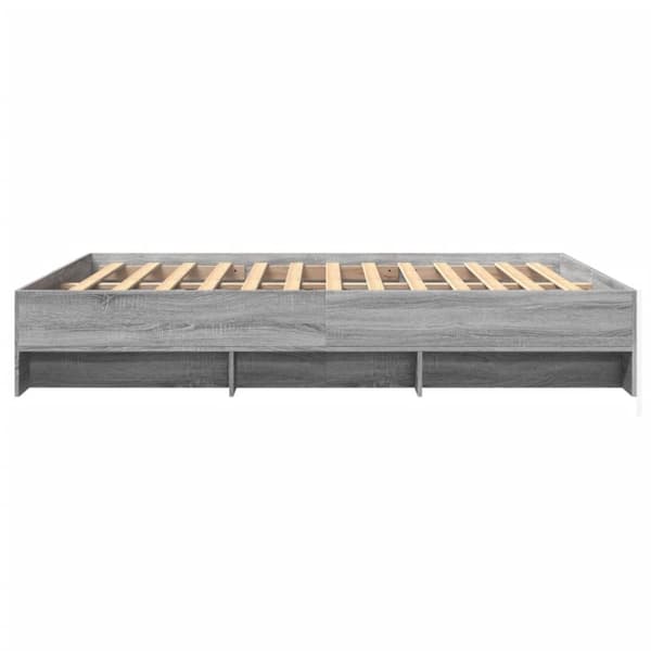 vidaXL Sengeramme uten madrass grå sonoma 160x200 cm konstruert tre