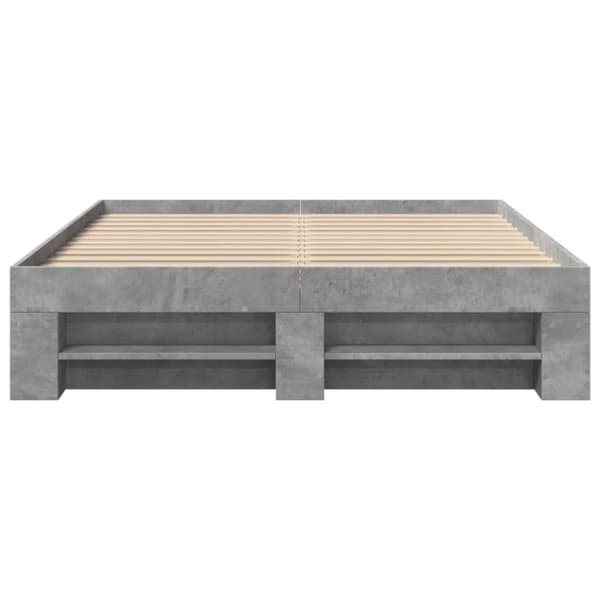 vidaXL Sengeramme betonggrå 140x200 cm konstruert tre