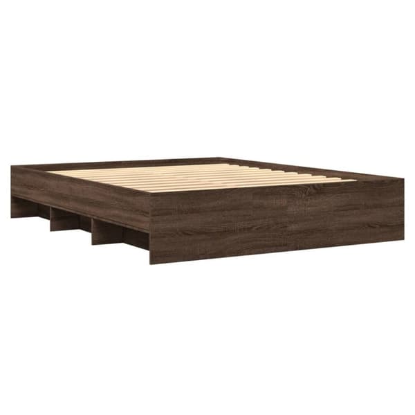 vidaXL sengestel 160x200 cm konstrueret træ brun eg
