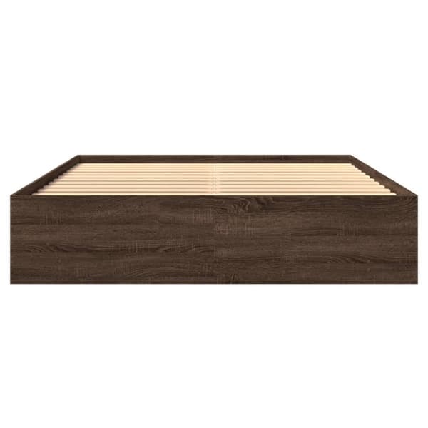 vidaXL sengestel 160x200 cm konstrueret træ brun eg