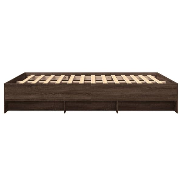 vidaXL sengestel 160x200 cm konstrueret træ brun eg