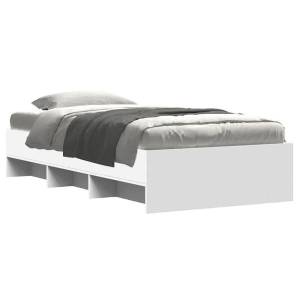 vidaXL Sengeramme hvit 75x190 cm konstruert tre
