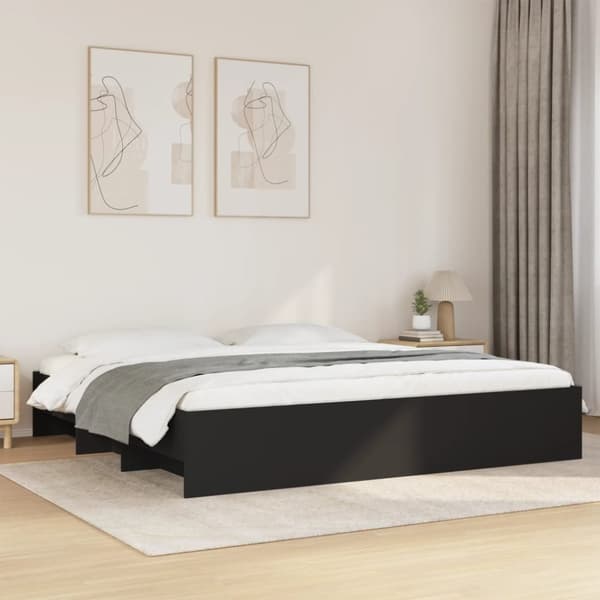 vidaXL sengestel 180x200 cm konstrueret træ sort