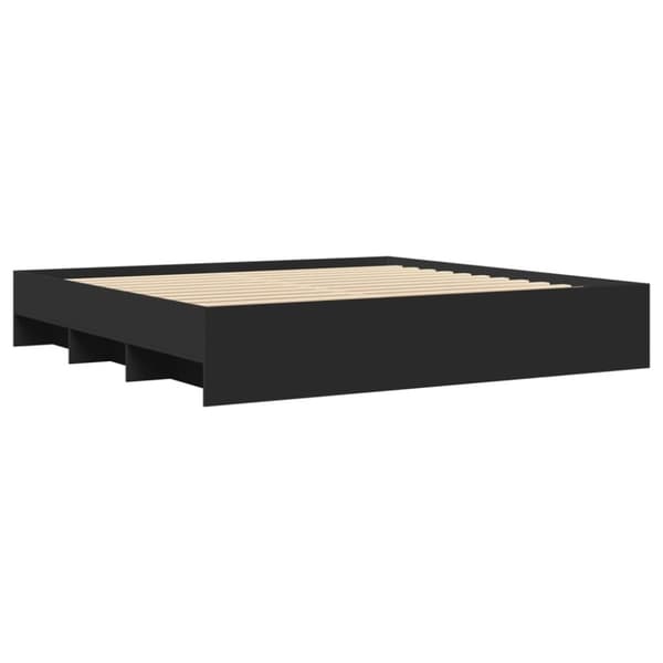 vidaXL sengestel 180x200 cm konstrueret træ sort
