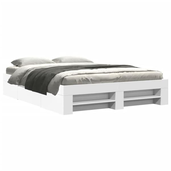vidaXL Sengeramme hvit 150x200 cm konstruert tre