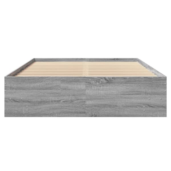 vidaXL Sengeramme grå sonoma 140x200 cm konstruert tre
