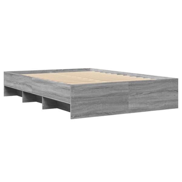 vidaXL Sengeramme grå sonoma 140x200 cm konstruert tre