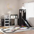 Miniatyrbillede 4 af 11: vidaXL køjeseng med rutsjebane og forhæng 90x200 cm hvid og sort