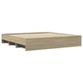 Miniatyrbilde 3 av 11: vidaXL Sengeramme uten madrass sonoma eik 200x200 cm konstruert tre