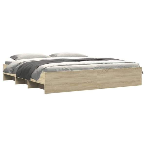 vidaXL Sengeramme uten madrass sonoma eik 200x200 cm konstruert tre