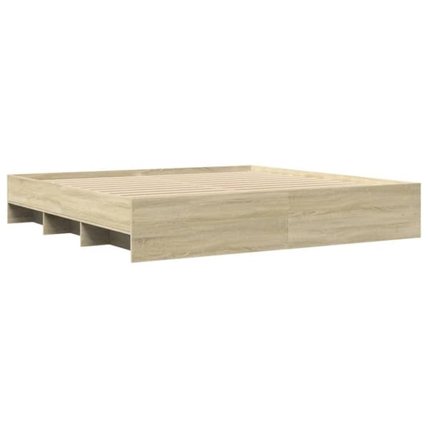 vidaXL Sengeramme uten madrass sonoma eik 200x200 cm konstruert tre