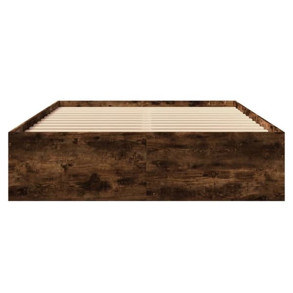 vidaXL Sengeramme uten madrass røkt eik 120x200 cm konstruert tre