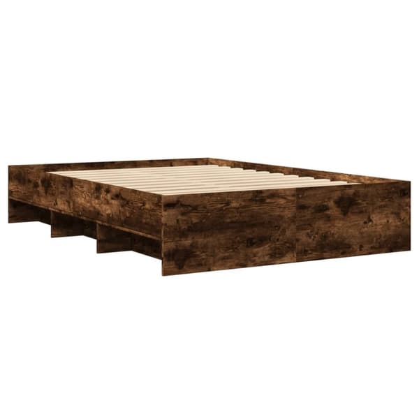 vidaXL Sengeramme uten madrass røkt eik 120x200 cm konstruert tre