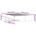 Miniatyrbilde 11 av 11: vidaXL Sengeramme uten madrass røkt eik 120x200 cm konstruert tre