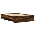 Miniatyrbilde 1 av 11: vidaXL Sengeramme uten madrass røkt eik 120x200 cm konstruert tre