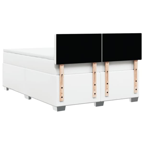 vidaXL kontinentalseng med madras 140x190 cm kunstlæder hvid