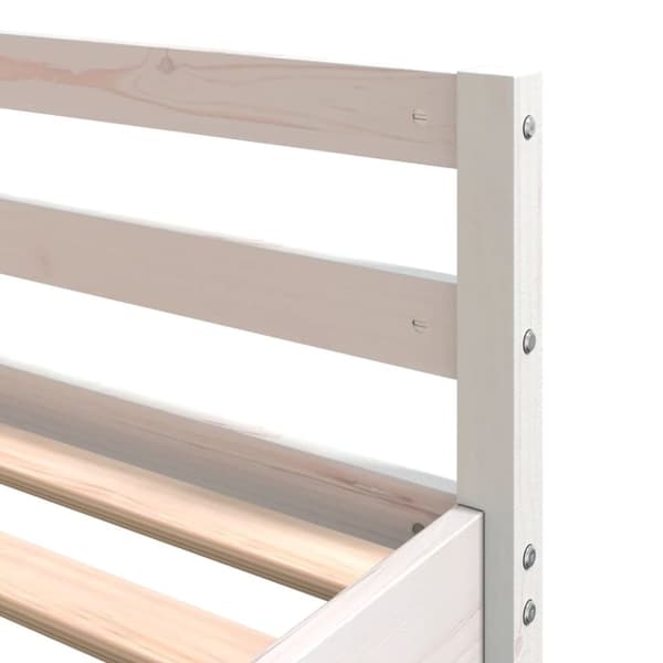 vidaXL højseng med skrivebord 180x200 cm massivt fyrretræ hvid
