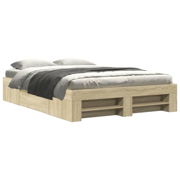 vidaXL Sengeramme uten madrass sonoma eik 140x200 cm konstruert tre
