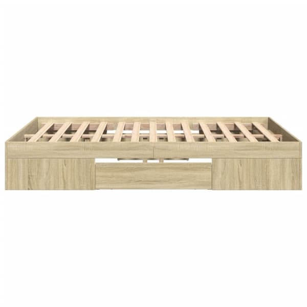 vidaXL Sengeramme uten madrass sonoma eik 140x200 cm konstruert tre