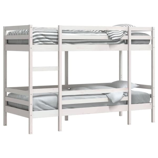 vidaXL køjeseng 80x200 cm massivt fyrretræ hvid