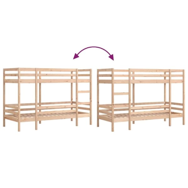 vidaXL Køyeseng 80x200 cm heltre furu