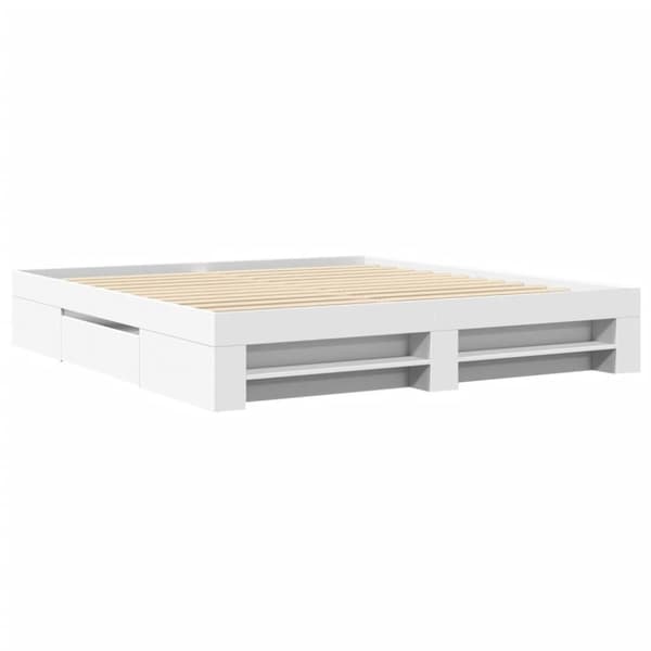 vidaXL Sengeramme uten madrass hvit 180x200 cm konstruert tre