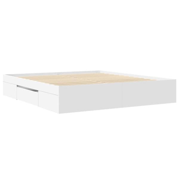 vidaXL Sengeramme uten madrass hvit 180x200 cm konstruert tre