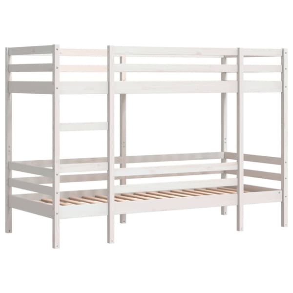vidaXL Køyeseng hvit 90x190 cm heltre furu