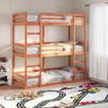 Pikkukuva 4 / 11: vidaXL Kolmoiskerrossänky vahanruskea 90x190 cm täysi mänty