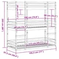 Pikkukuva 11 / 11: vidaXL Kolmoiskerrossänky vahanruskea 90x190 cm täysi mänty