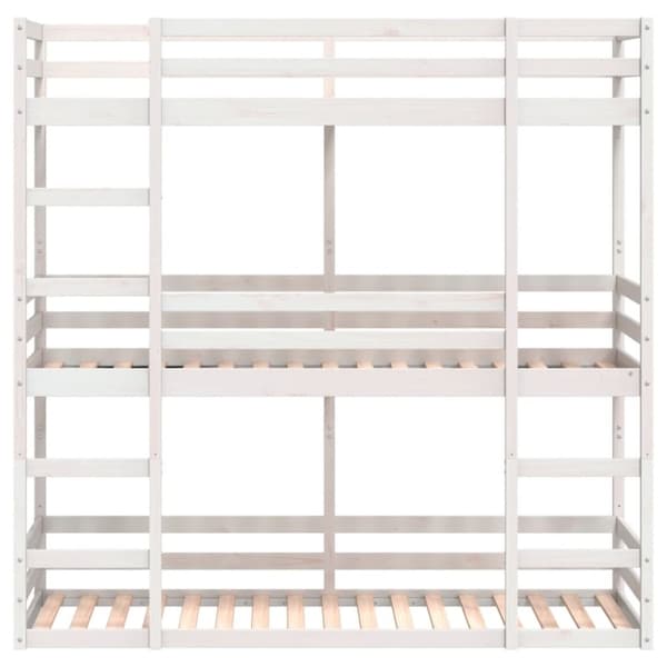 vidaXL tredobbelt køjeseng 90x190 cm massivt fyrretræ hvid