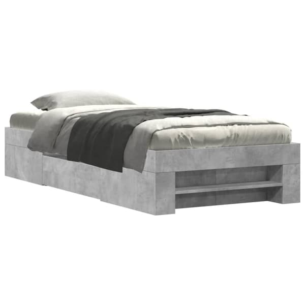 vidaXL Sängynrunko betoninharmaa 100x200 cm tekninen puu