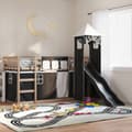 Miniatyrbillede 4 af 11: vidaXL køjeseng med rutsjebane og forhæng 80x200 cm hvid og sort