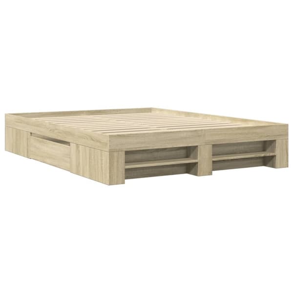 vidaXL Sengeramme uten madrass sonoma eik 150x200 cm konstruert tre