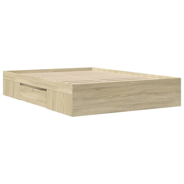 vidaXL Sengeramme sonoma eik 135x190 cm konstruert tre