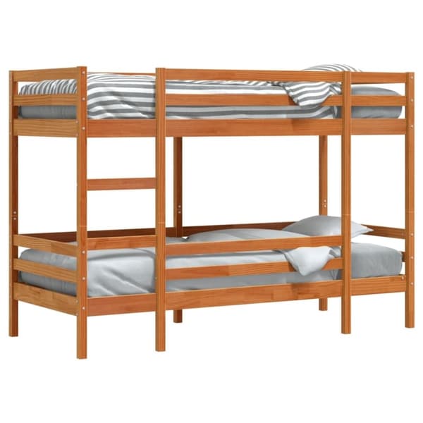 vidaXL Køyeseng voksbrun 90x190 cm heltre furu