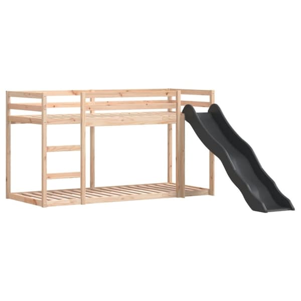 vidaXL Kerrossänky liukumäellä ja tikkailla 80x200 cm täysi mänty
