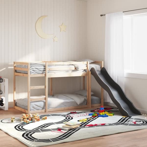 vidaXL Kerrossänky liukumäellä ja tikkailla 80x200 cm täysi mänty