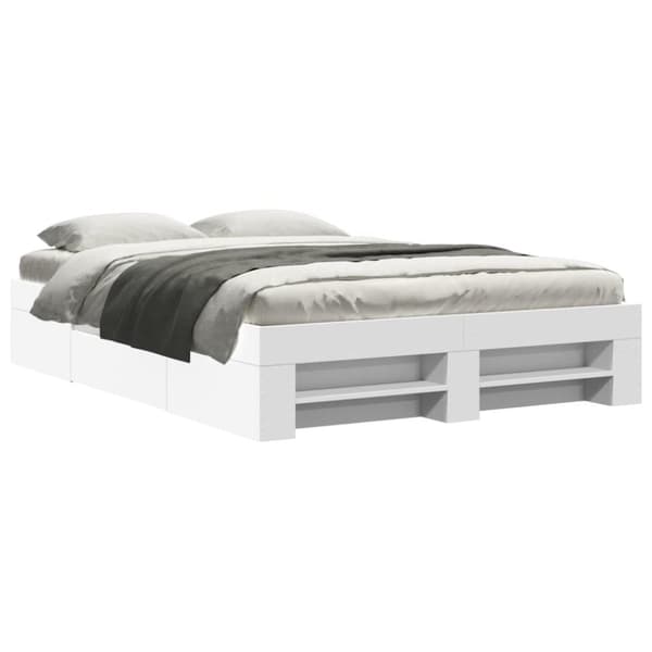 vidaXL Sengeramme hvit 135x190 cm konstruert tre