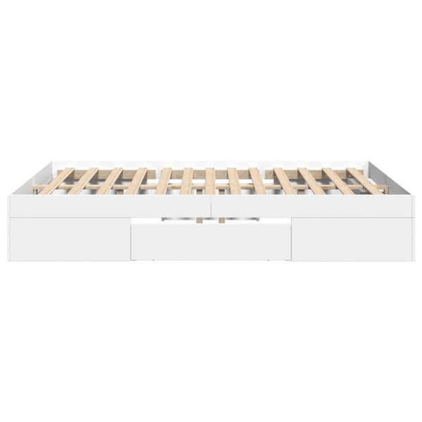 vidaXL Sengeramme hvit 135x190 cm konstruert tre