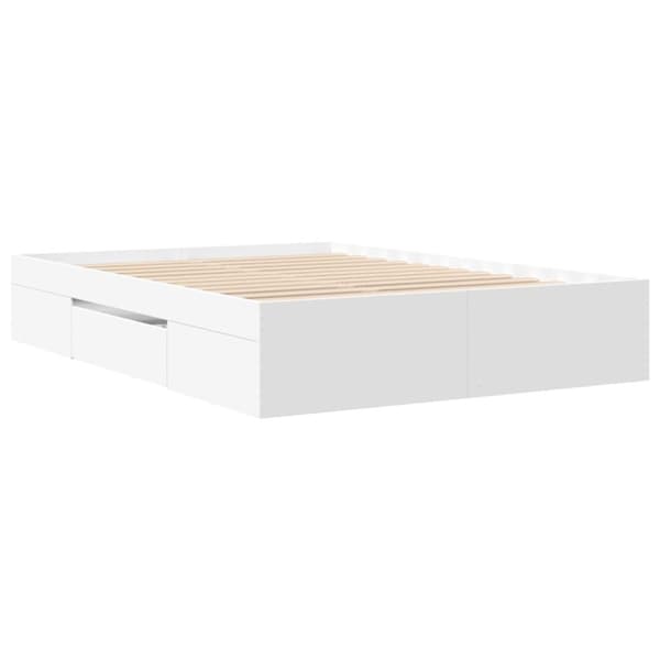 vidaXL Sengeramme hvit 135x190 cm konstruert tre