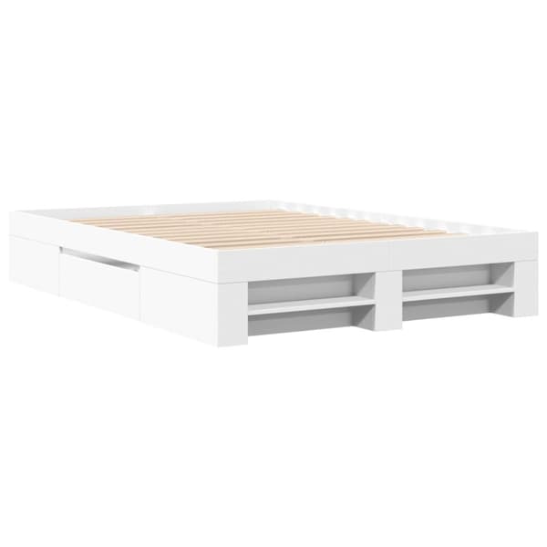 vidaXL Sengeramme hvit 135x190 cm konstruert tre