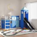 Miniatyrbillede 4 af 11: vidaXL køjeseng med rutsjebane og forhæng 90x200 cm blå