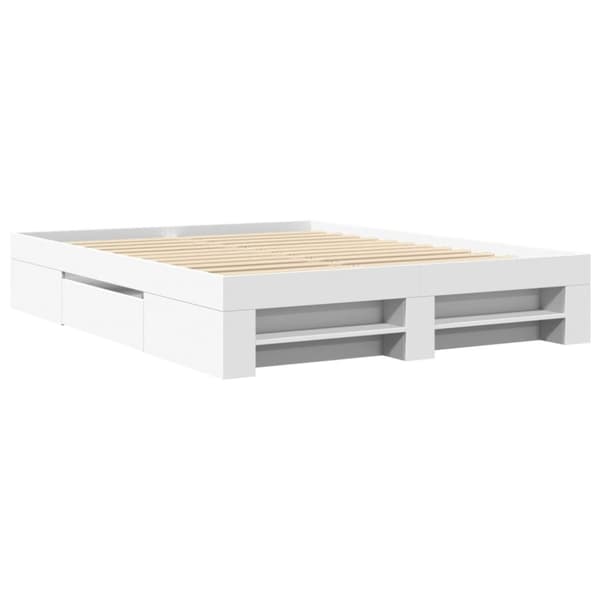 vidaXL sengestel 150x200 cm konstrueret træ hvid
