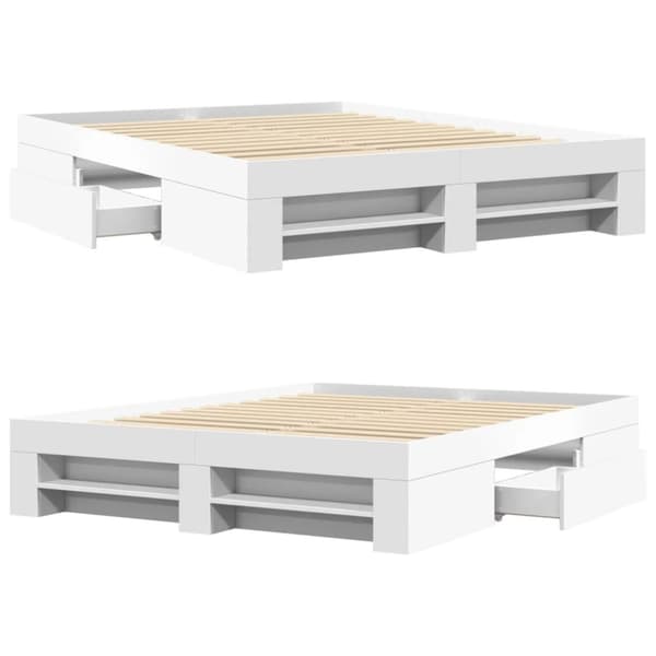vidaXL sengestel 150x200 cm konstrueret træ hvid