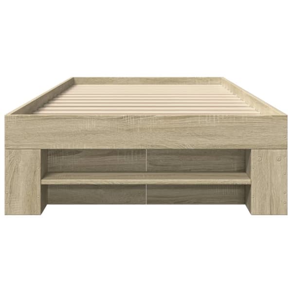 vidaXL Sengeramme uten madrass sonoma eik 90x200 cm konstruert tre
