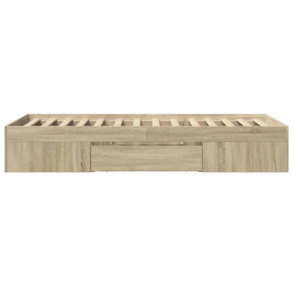 vidaXL Sengeramme uten madrass sonoma eik 90x200 cm konstruert tre